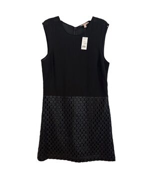 Banana Republic Black Sleeveless Textured Hem Mini Dress NWT